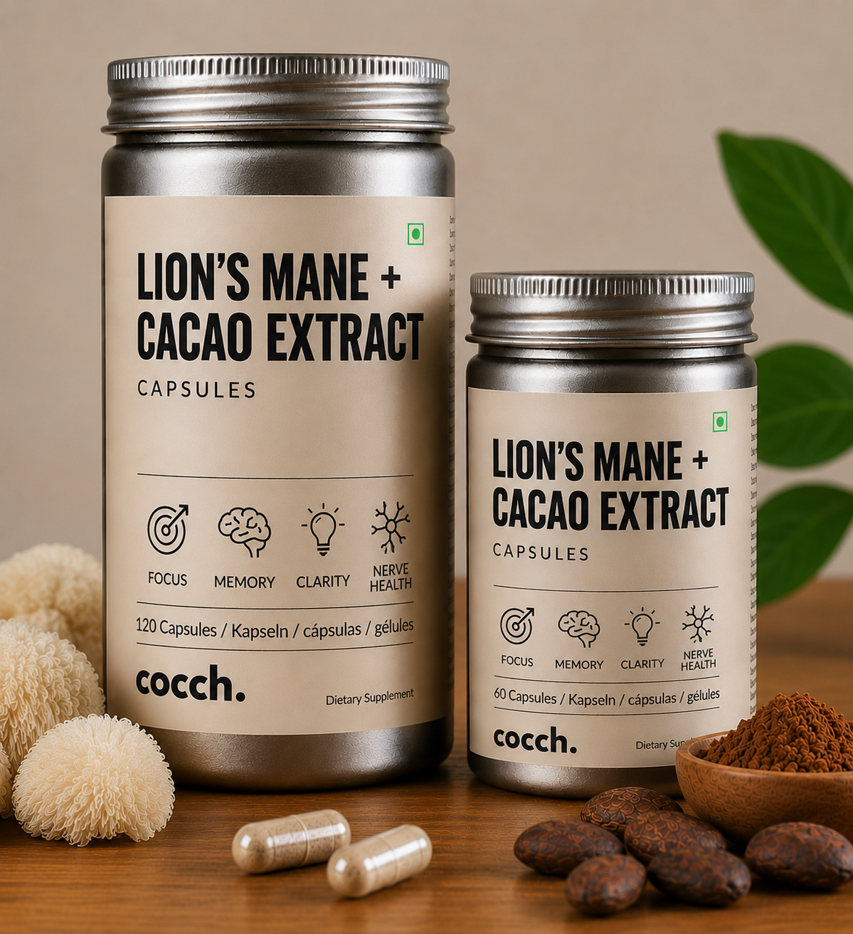 Lion's Mane + Cacao Extract Capsules