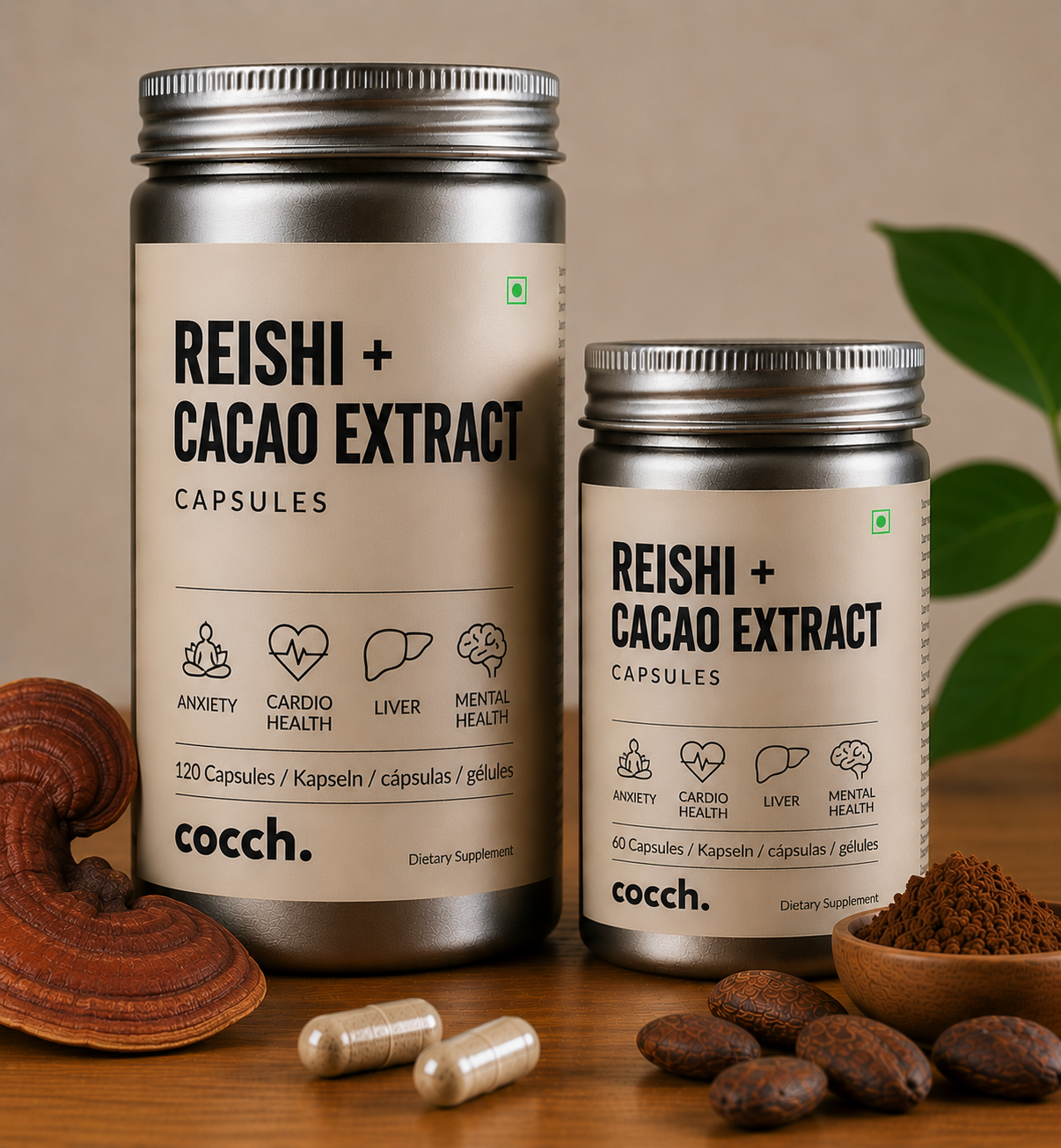 Reishi + Cacao Extract Capsules